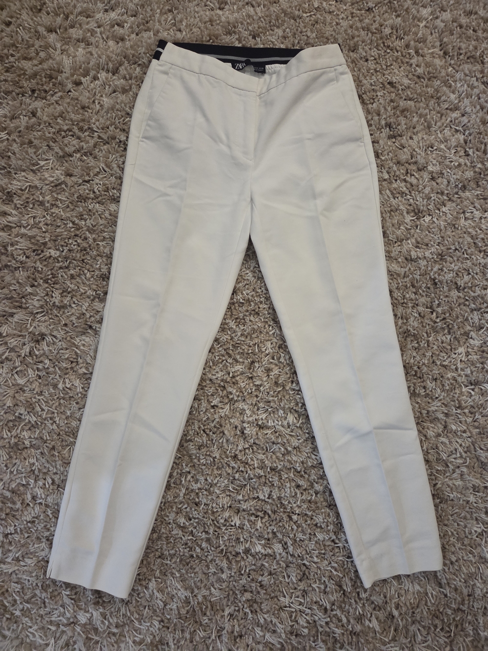 Zara White Tailored Women's Trousers Size Small